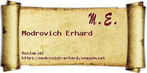 Modrovich Erhard névjegykártya